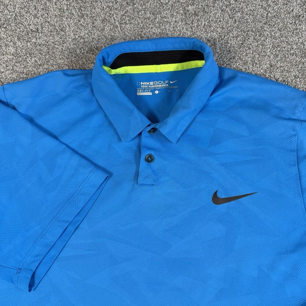 Nike Golf Tour Performance Dri-FIT Polo Shirt Mens Blue Size Large